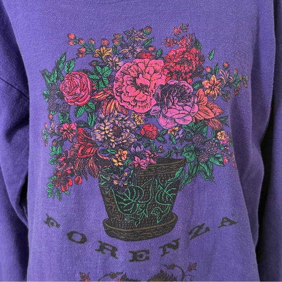 Vintage Floral Sweatshirt S Art Teacher Grandma Core 90s Purple - Picture 3 of 6